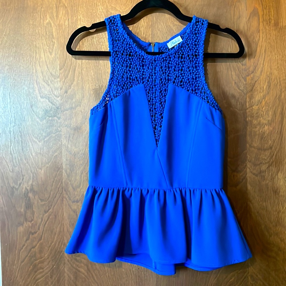 Abbeline. Peplum High Neck Tank Top. Size M. Great condition.